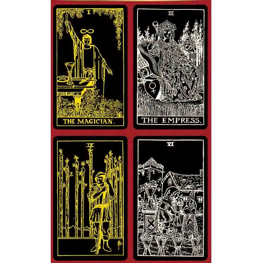 12x7 cm The Golden/Silver Thread Tarot Beginner Card Game Paper Manual