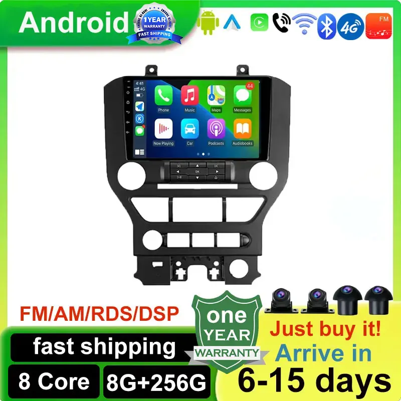 DPS Carplay Android 14 Car Radio Multimedia Stereo Player WiFi GPS Navigation For Ford Mustang