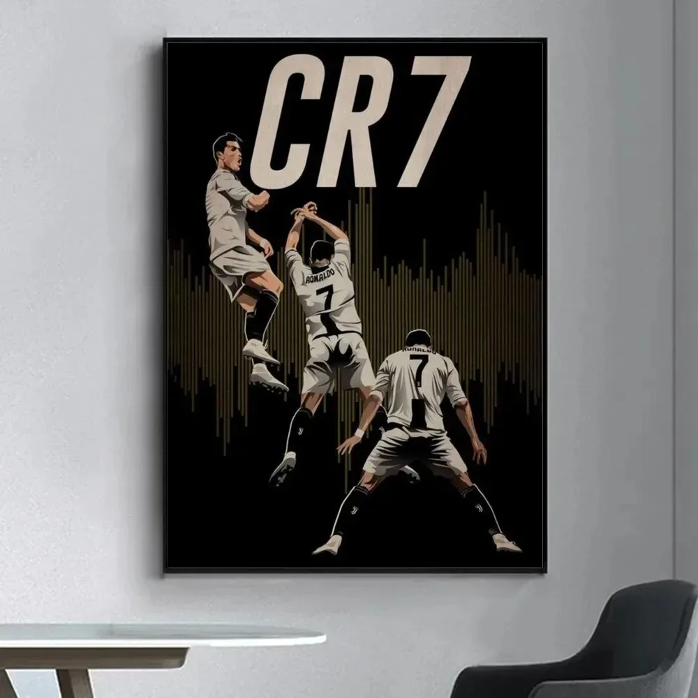 CR7 7 football Poster Fancy Wall Sticker for Living Room Bar Vintage Decorative Painting Middle