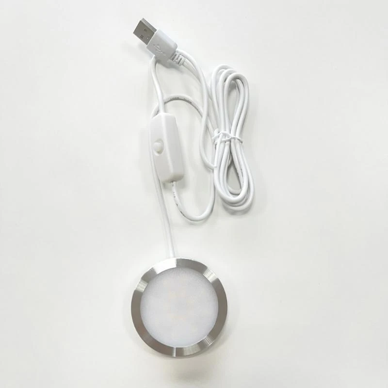 F68C USB Power 5v3W LED DECK LAMP RUND BASE LED UNTER KANNETEN PUCK LICHT