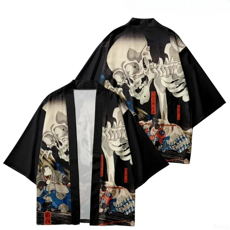 

Ukiyo-e мужской и женский кардиган в стиле Харадзюку с принтом, уличный топ в японском стиле ретро