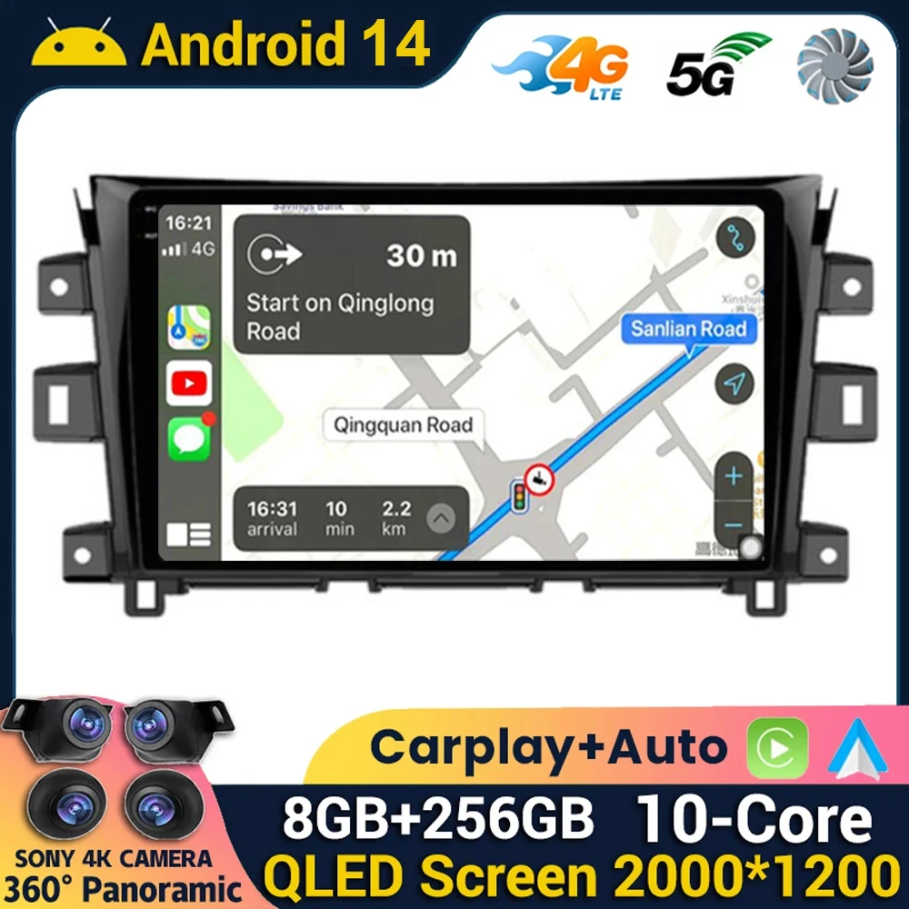 

Android 14 Carplay Auto For Nissan NAVARA Frontier NP300 2015 2016 2017 2018 WiFi+4G Car Radio Multimedia Player Navi GPS Stereo