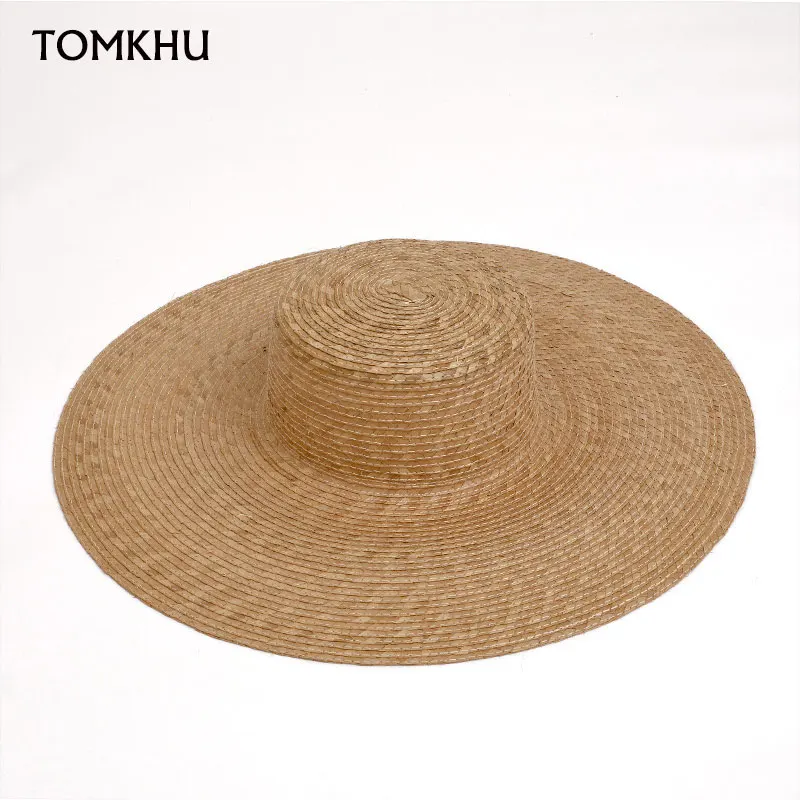 

New Summer Fashion 15cm Wide Brim Natural Leaf Straw Grass Hat Women's Beach Vacation Beach Hat Simple Fance Elegant Casual Hat