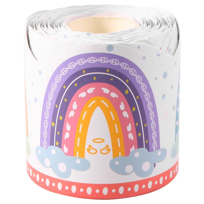 حدود لوحة إعلانات قوس قزح بطول 20 مترًا لتزيين الفصول الدراسية وحفلات العائلة المدرسية-POS