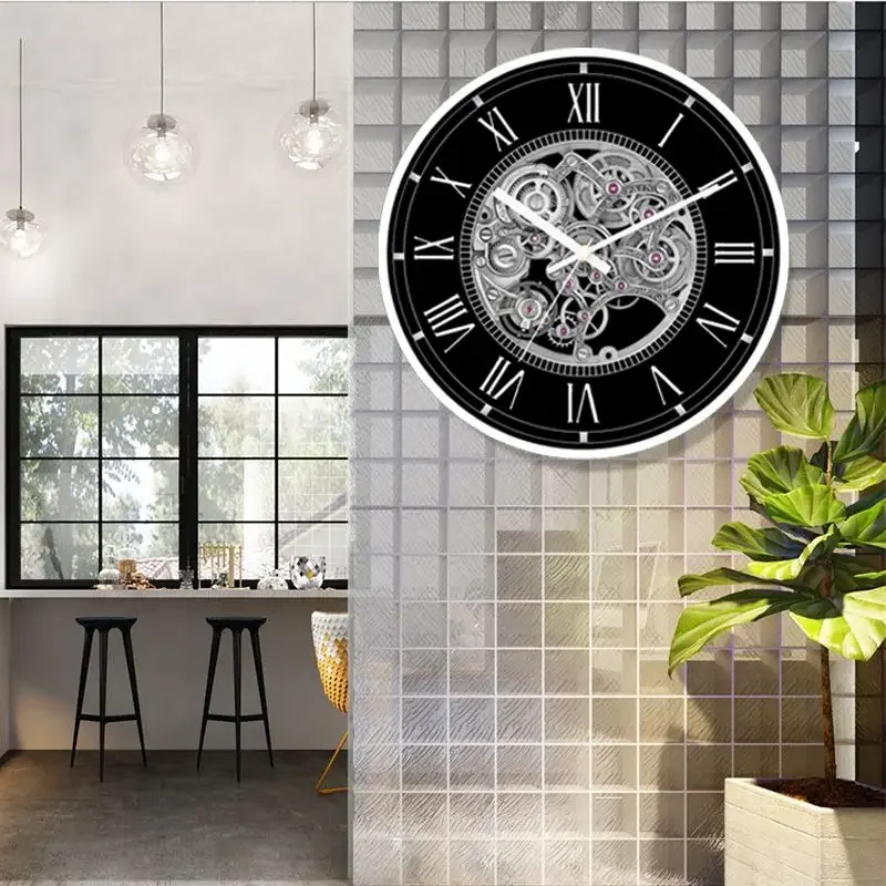 Retro Gear Clock Imitating Mechanical Quietness Personalized American Restaurant Bar European and American Quartz Clock
