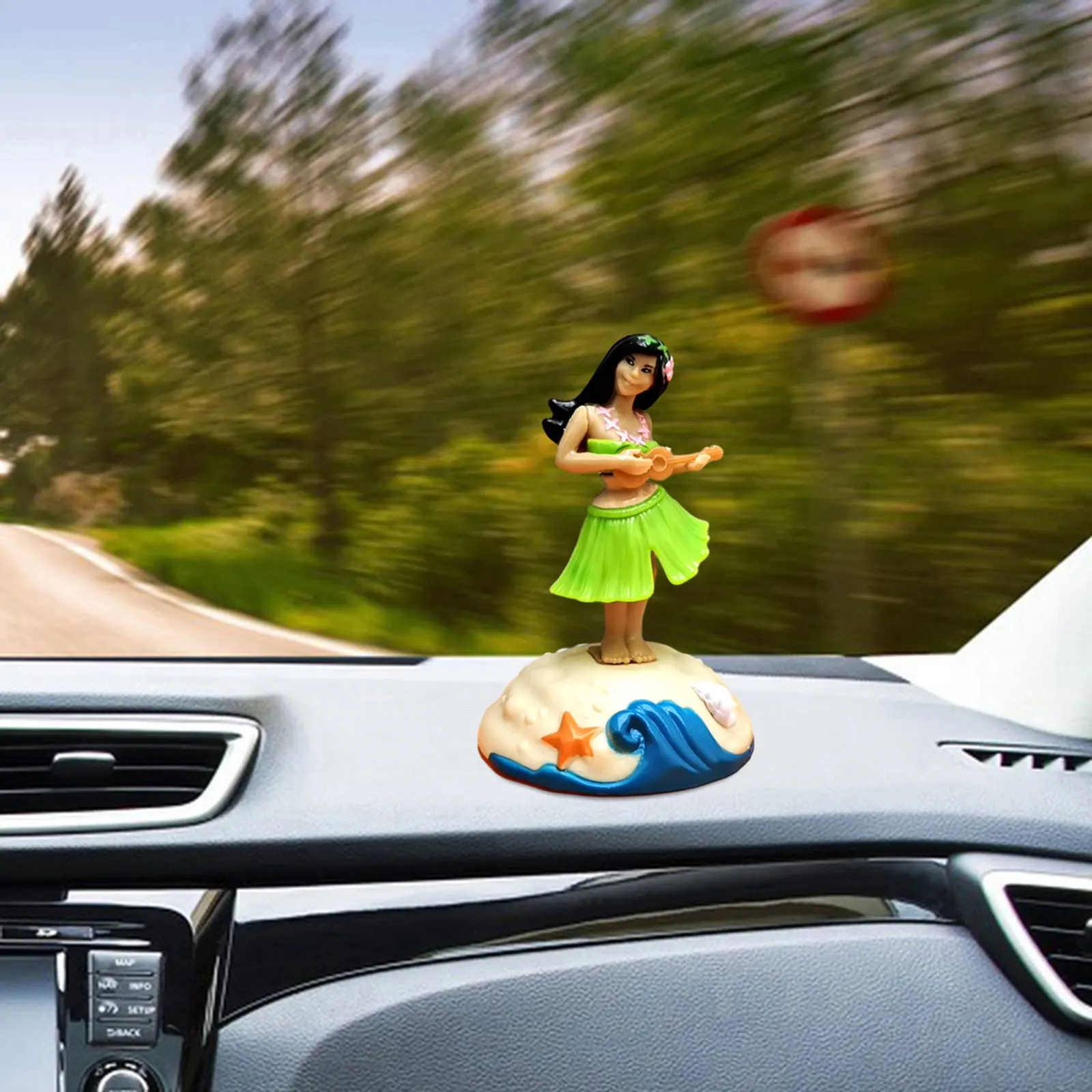 Hawaiian Girl Dashboard Doll Gifts Hawaiian Dancer Girl Shaking Ornaments Car Interior Decor for Home Office Desk