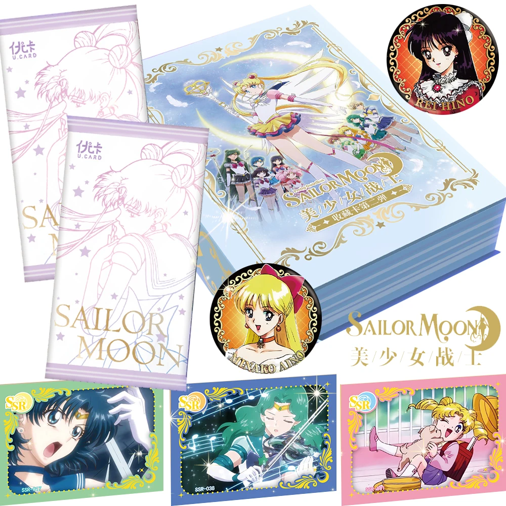 

Anime Sailor Moon Collection Cards Magical Girl Tsukino Usagi Hino Rei Rose Gold Retro Themed Hollow Out Cards Kid Festival Gift