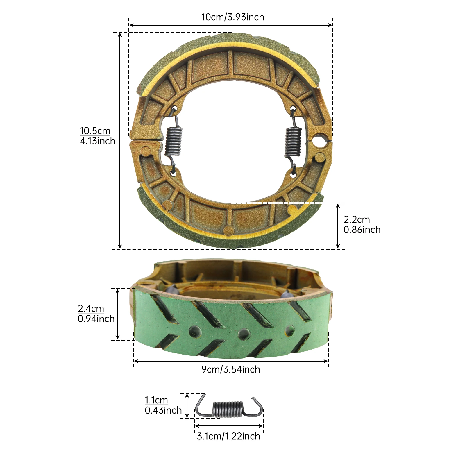 1 Piece 105mm 125mm Brake Drum Shoe for Motorcycle Scooter Moped ATV Go-Kart Front Rear Drum Brake Pad Replacement Kit