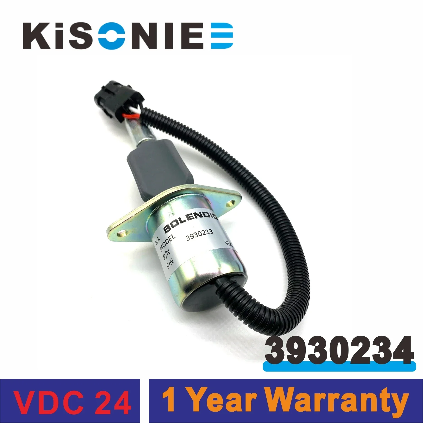 

24V Fuel Shut Off Stop Solenoid 3930234 3928161 3964624 For Cummins 6CT 8.3L Engine Komatsu Hyundai