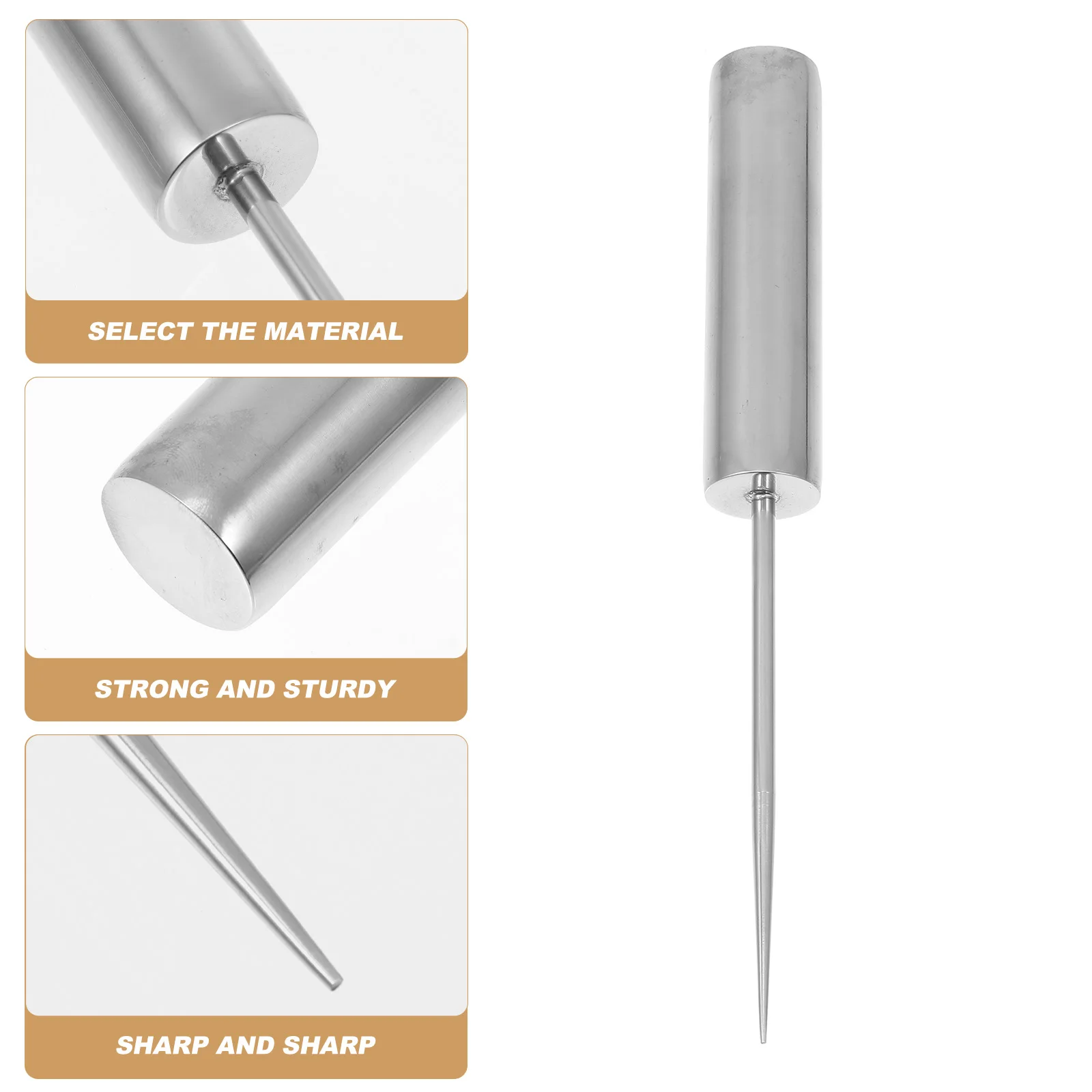 

Stainless Steel Ice Pick Spike Kitchen Cold Chisel Mallet for Breaking Picker Tool Japanese-style Ice Piton Cold Chisel Bar