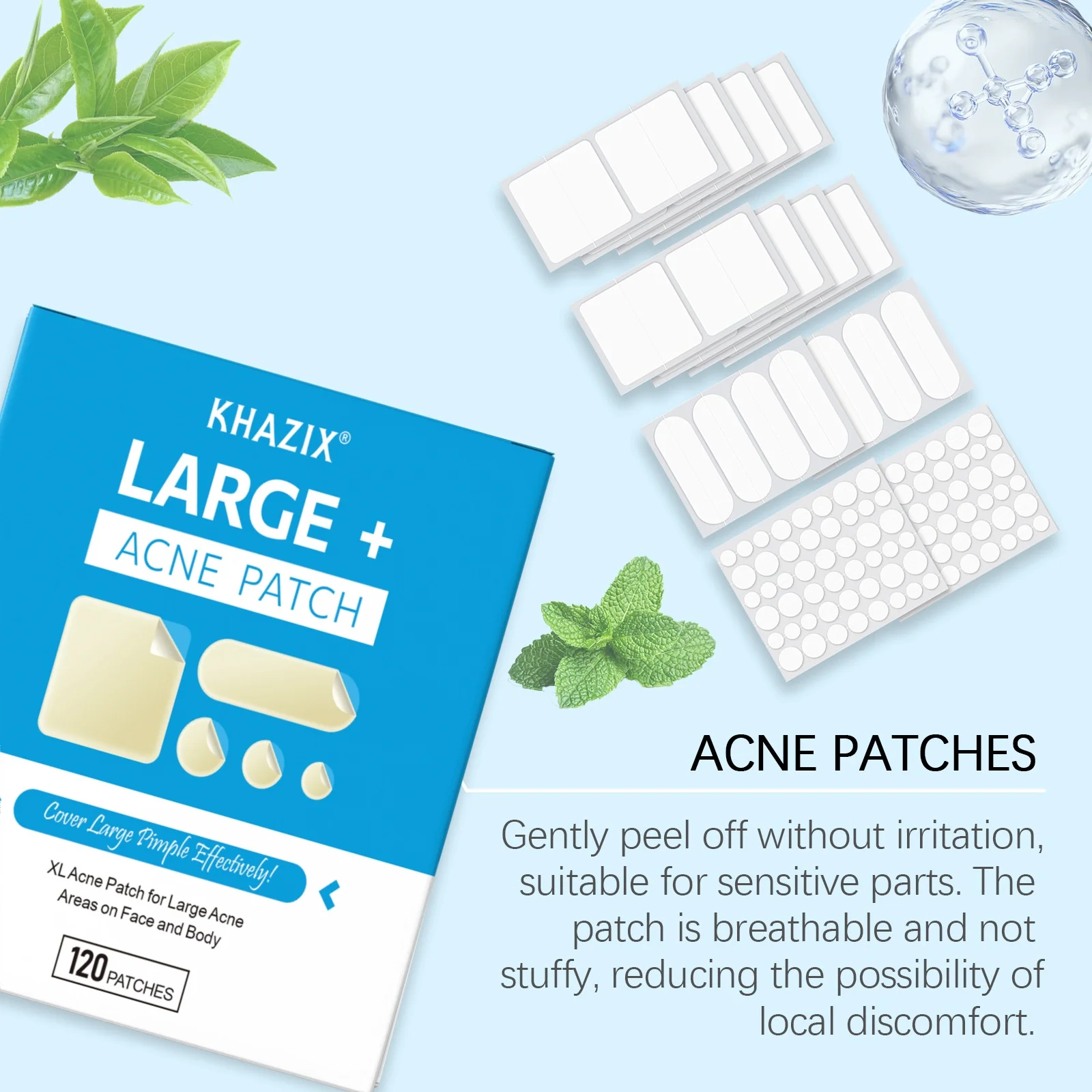 120 PCS Hydrocolloid pimple patches - Absorb Pus & Oil, Reduce Redness, Invisible Fit for All-Day Wear .