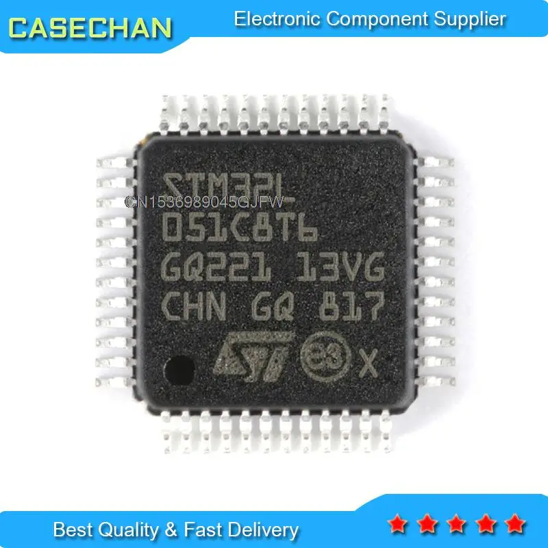 100PCS STM8L151C8T6 LQFP48 STM8L052C6T6  STM32L151C8T6A STM32L051C8T6 LQFP-48 STM8L STM32L STM8L151K4T6 32L151 In Stock IC chip