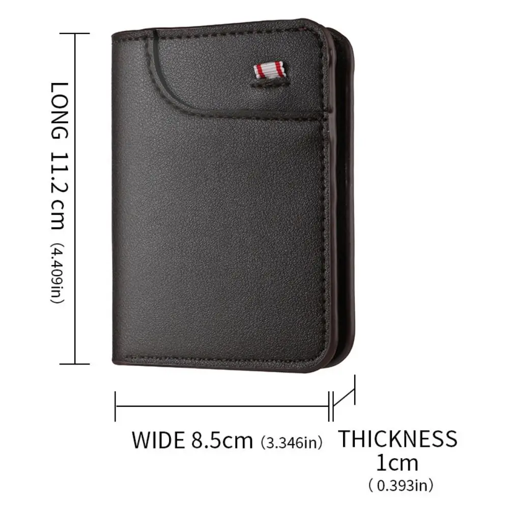 Minimalistische PU-Leder-Retro-Herren-Geldbörse, Schwarz, Kaffee, zweifach, mehrere Taschen, ultradünn, weich, Ausweishalter, Herren und Damen