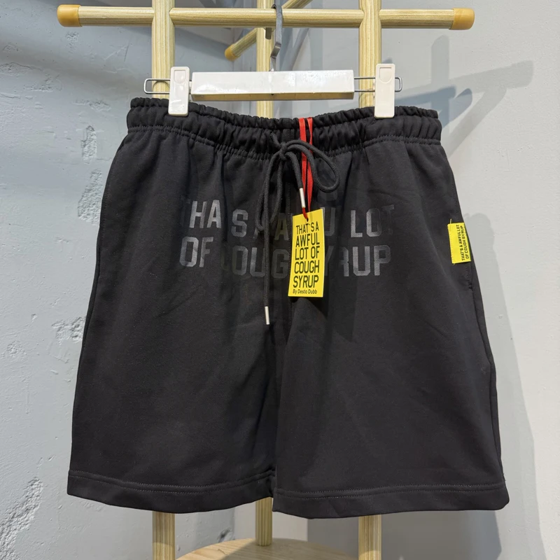 26SS Letter Print High-Quality Cotton That's A Awful Lot of Cough Syrup Short Pants New High Street Trend Shorts
