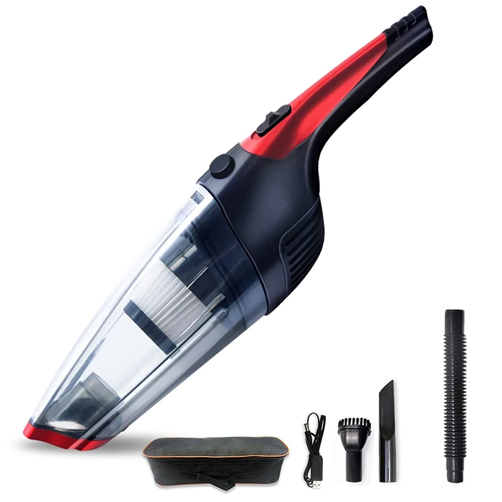 

Handheld Vacuum Cleaner Cordless,Portable Car Vacuum Light Weight Mini Vacuum with USB Charging Cable (Black+Red)