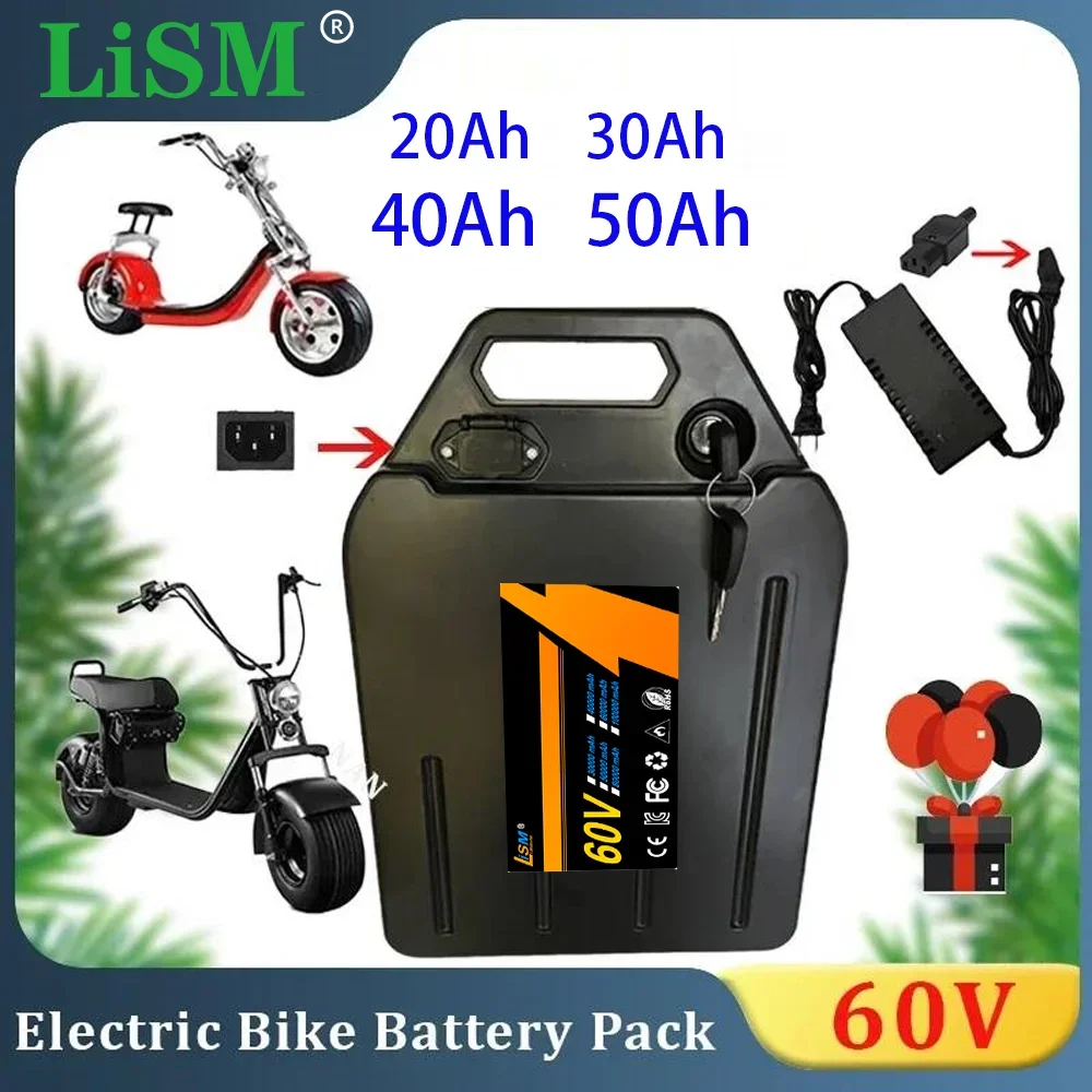 For Harley two wheel foldable Citycoco Lithium Battery 60V 20Ah 50Ah 500W- 2400W Electric motorcycle Waterproof Free charger