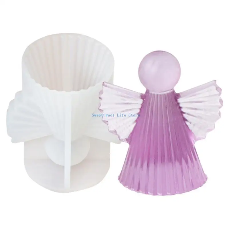 

D5QB Sturdy Silicone Molds Elegant Angelic Designs for Househol Use and Resin Art Craft Home Decoration