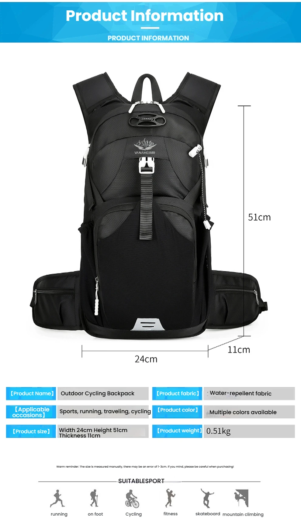 20L Fahrrad Radfahren Rucksack Outdoor Sport Reisen Trekking Wandern Rucksack Wasser Tasche Rucksack Blase Pack Trink Rucksack