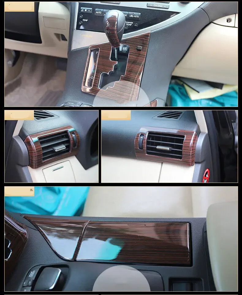 12x Wood Grain Interior Accessories Kit Cover Trim For LEXUS 2010-15 RX350 450h