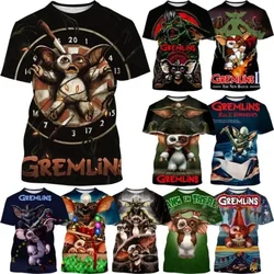 Horror Movie Christmas Puppet Monster Gremlins Graphic T Shirt Fashion Men Clothing Hip Hop Harajuku Street Short Sleeve Tops