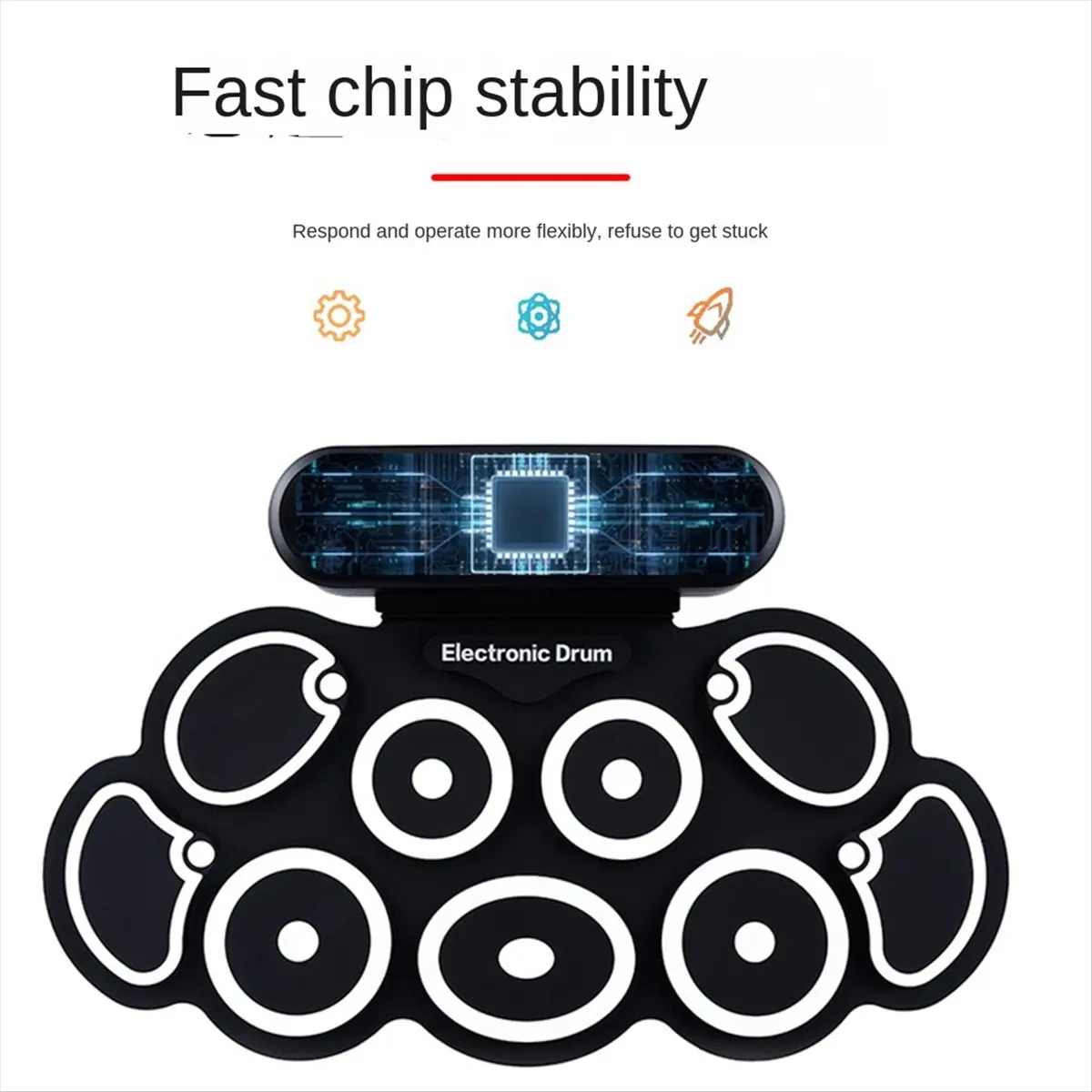 

Электронный барабанный набор для спорта, USB, складной, силиконовый, цифровой, портативный, для тренировок, с педалью