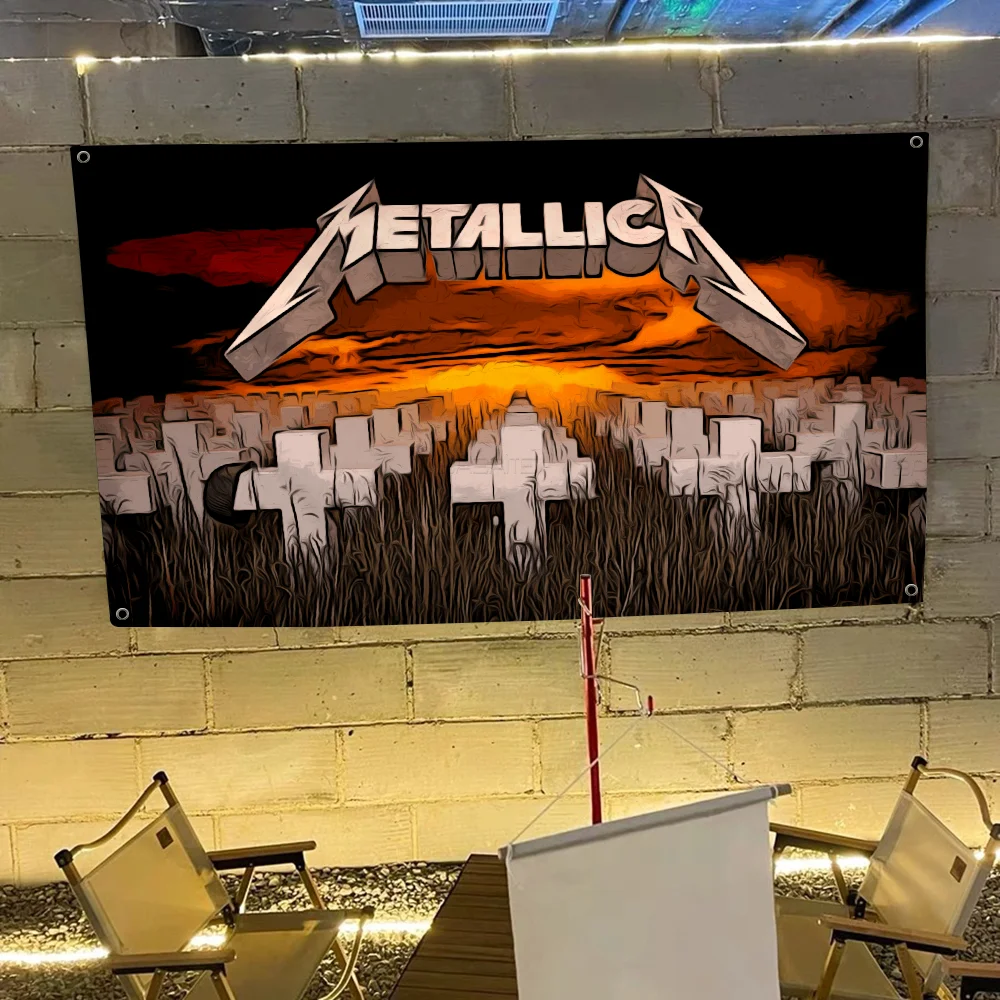 Rock M-Metallicas Family Gatherings Outdoor Atmosphere Flags Camping Decorations Banners