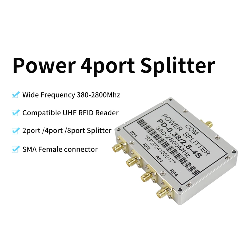 Wide Frequency Low Insertion Loss 2/4port Microstrip Power Splitter Work With RFID Reader Antenna