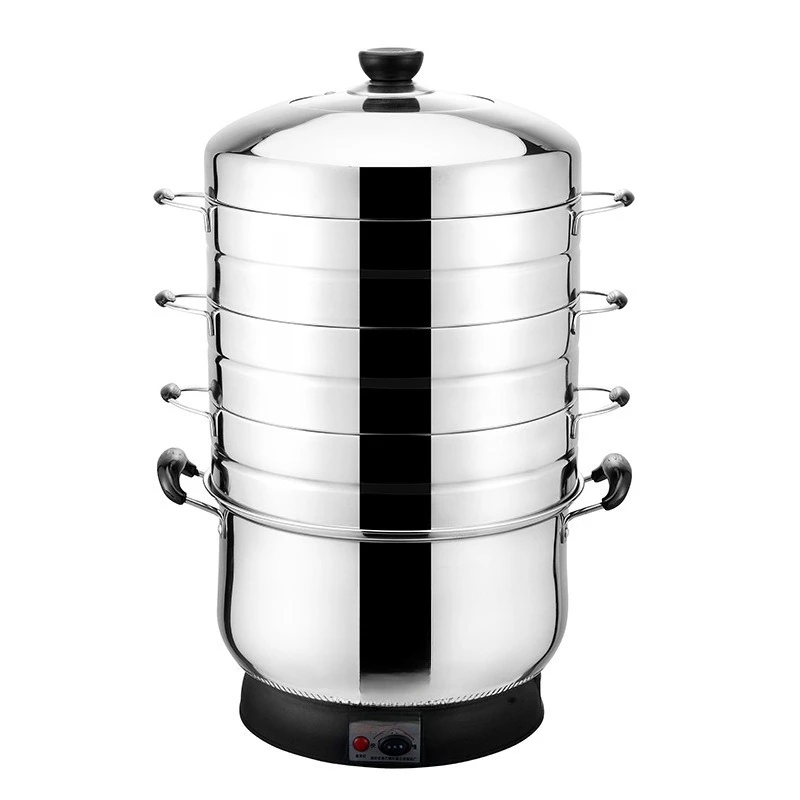 

Non-porous electric steamer, multi-function, large capacity, three layers, steamed rice, automatic power failure, plug-in