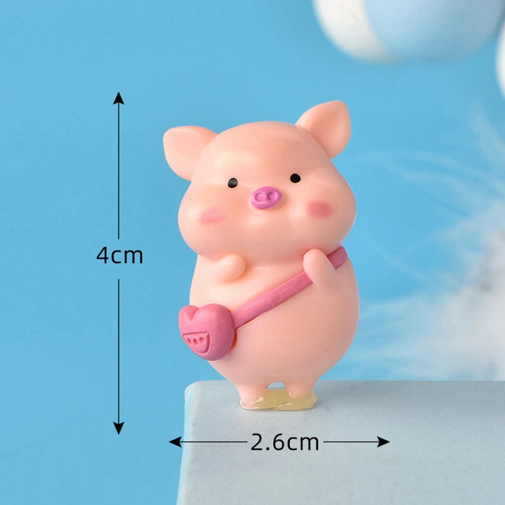 A20M 7Pcs Pig Plastic DIY Home Decoration Figurines Landscape Accessories Fairy Garden Miniatures Room Decor