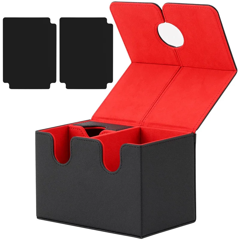 Portable 160+ Double Sleeved Commander Deck Box PU Leather Trading Card Case for MTG TCG Pokemon Trading Card Games