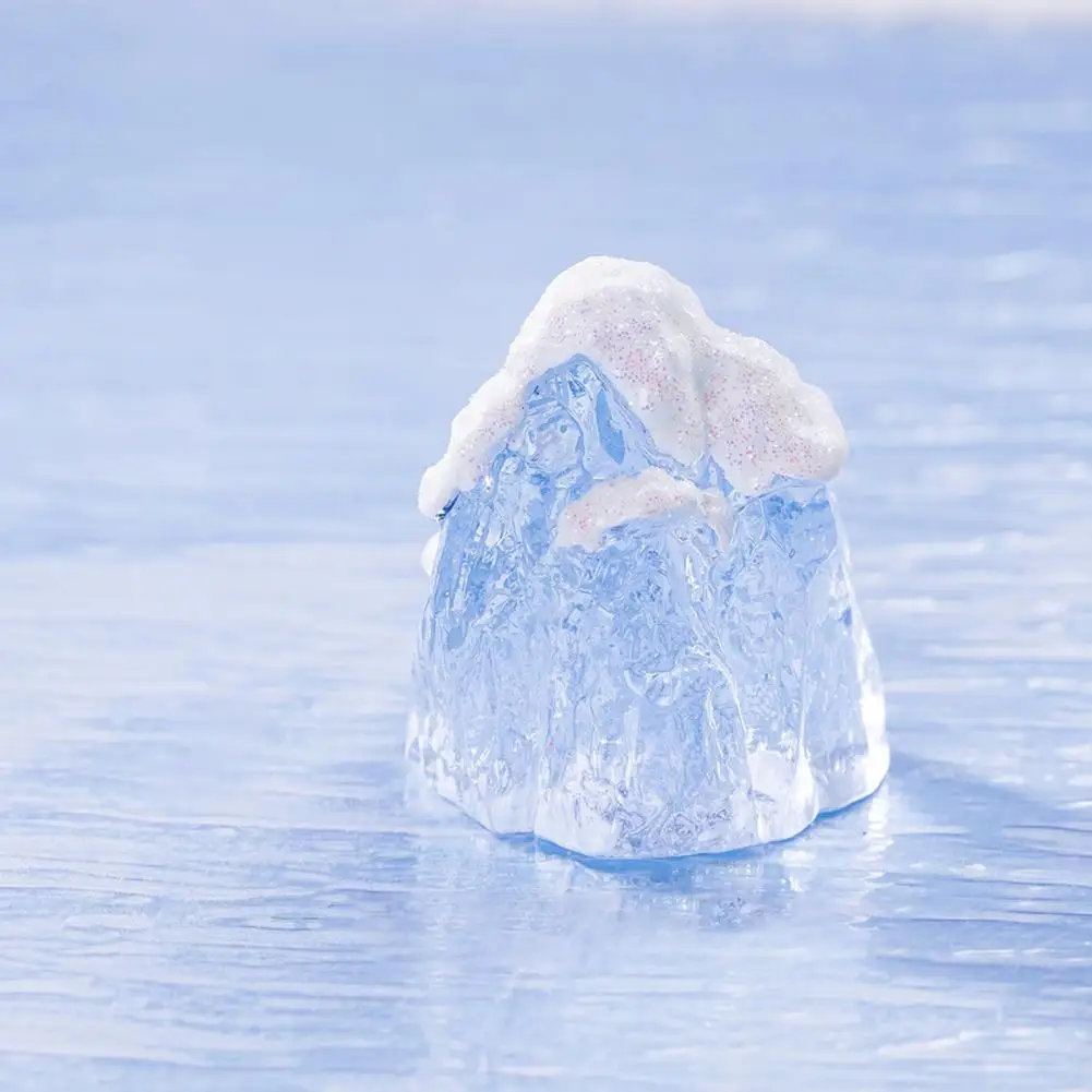 Small Resin Figurines Resin Mini Glacier Figurines Transparent Blue Glacier Ornaments Micro Landscape Decor for Fairy Garden