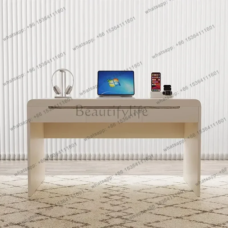 

50.Designer Storage Modern Office Desks White Drawers Asthetic Writing Standing Computer Desks Laptop Home Escritorio Furniture