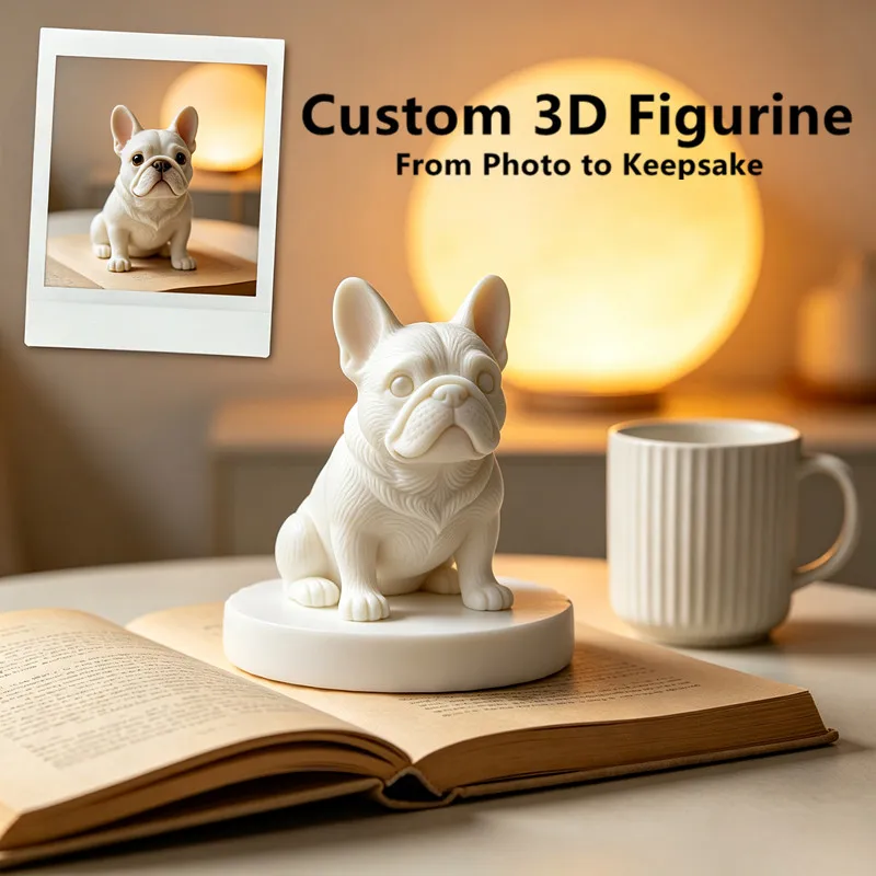 Custom Pet Figurine From Photo, Personalized 3D Printed Pet Statue, Q Version Pet Memorial Sculpture, Custom Dog Cat Figure Keep