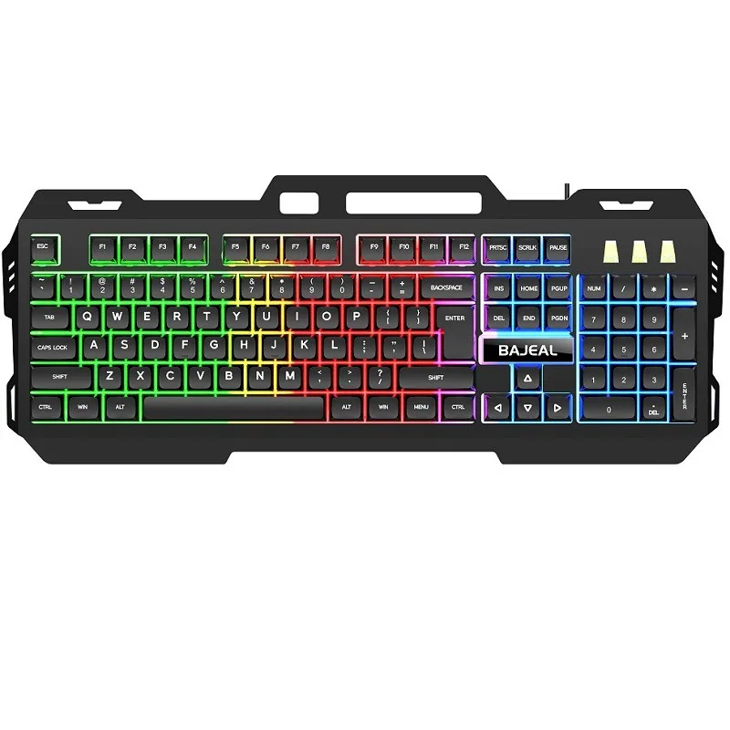 K45 Colorful Radiant Keyboard Computer Gaming Backlit Keyboards Suspended Keycaps Metal Texture Keyboard for Home Office