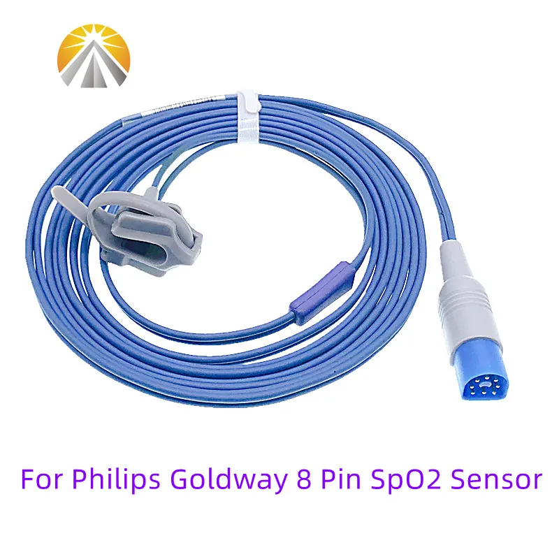 Nieuwe M1191A SpO2-sensor 8-pins voor Philips HP M3 M4 MP20 MP30 Goldway UT6000A G3 Herbruikbare volwassen kind neonaten dier FHR-sonde