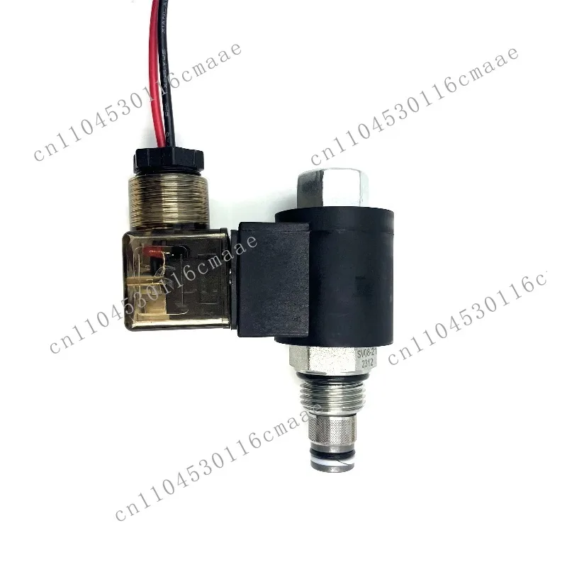 24V Coil Hydraulic Cartridge Valve Solenoid Valve SV08-21 2-Position 2-Way Poppet Type Normally Open Restrictive Reverse Flow