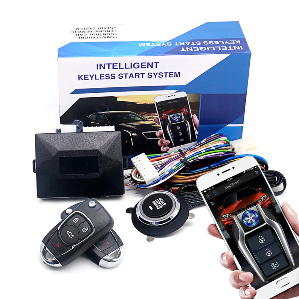 Kirbin Car Alarm with Autostart Remote Starter Automotive Start Stop Start Button System for Ford/Hyundai/Kia/Buick