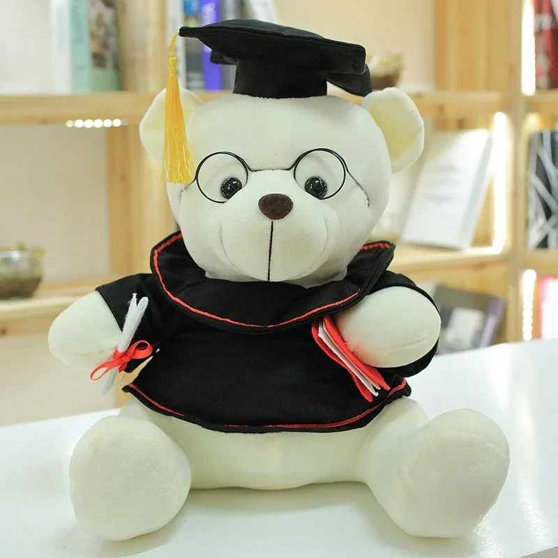 1pc 18/23cm Cute Dr. Bear Plush Toy Stuffed Soft Kawaii Teddy bear Animal Dolls Graduation Gifts for Kids Children Girls