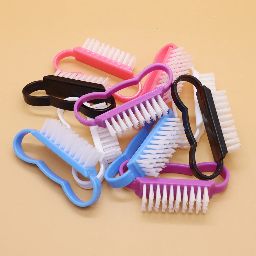 30Pcs Plastic Clean Brush Hand Scrubbing Cleaning Brush With Plastic Handle For Cleaning Nails Manicure Brushes Nail Art Tools