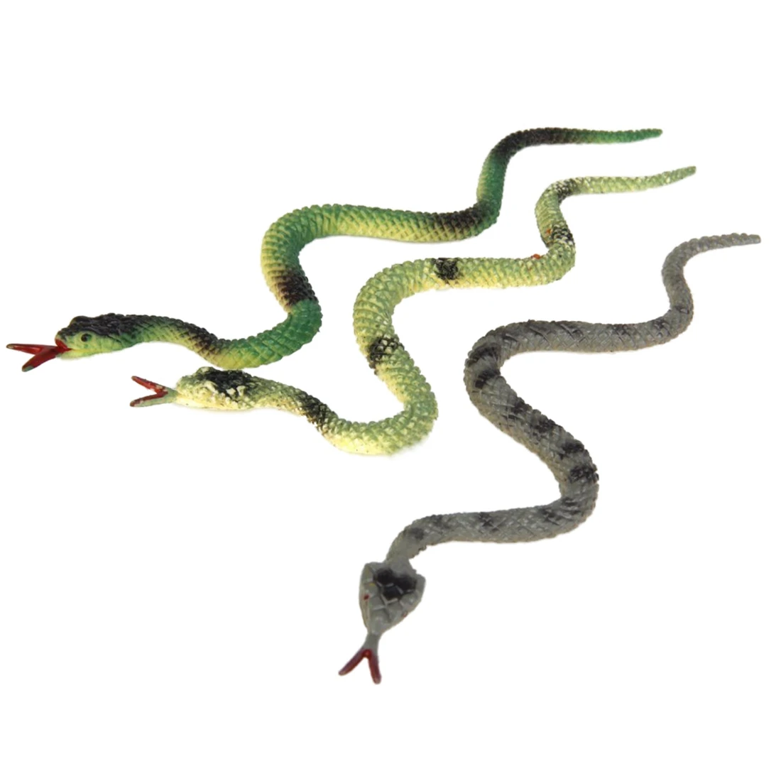 Plastic reptile animal snake model toy 12pcs multicolour