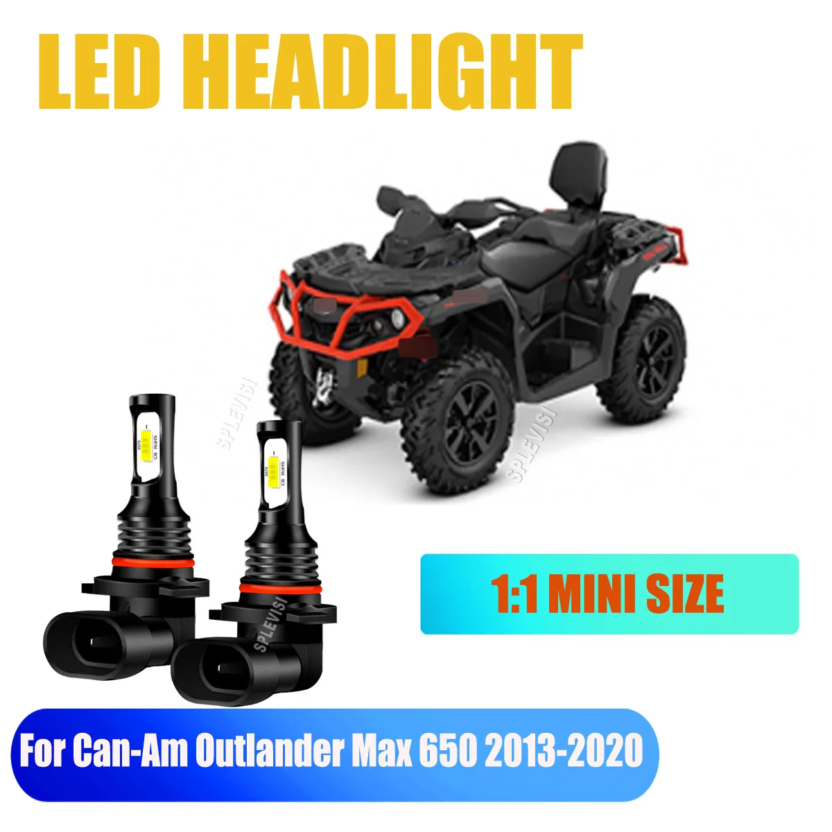 

9005 HB3 LED Xenon White Headlight - improving nighttime visibility For Can-Am Outlander Max 650 2013 2014 2015 2016 2017-2020