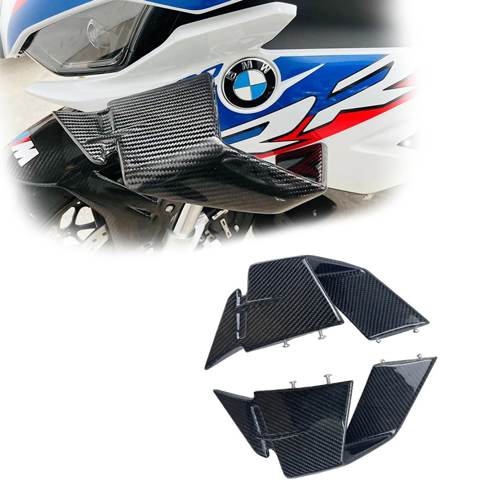 Front Spoiler Fixed Wind Winglets For BMW S1000RR M1000RR 2019-2022 Carbon Fiber