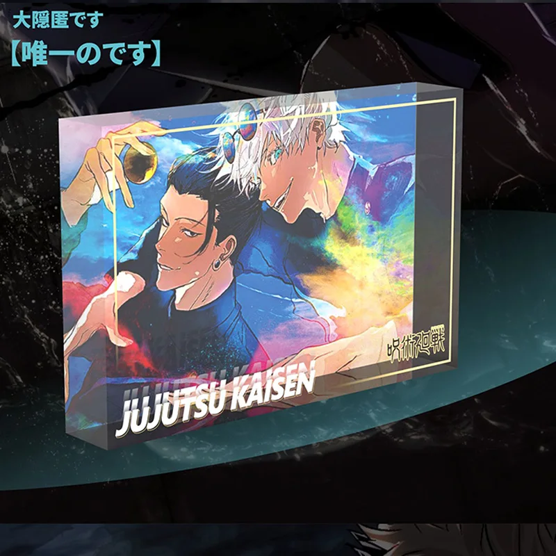 Jujutsu Kaisen Collection Card Acrylic Crystal Bricks Anime Gojo Hobby Doujin Collectible Card Booster Box Kids Toy Gifts