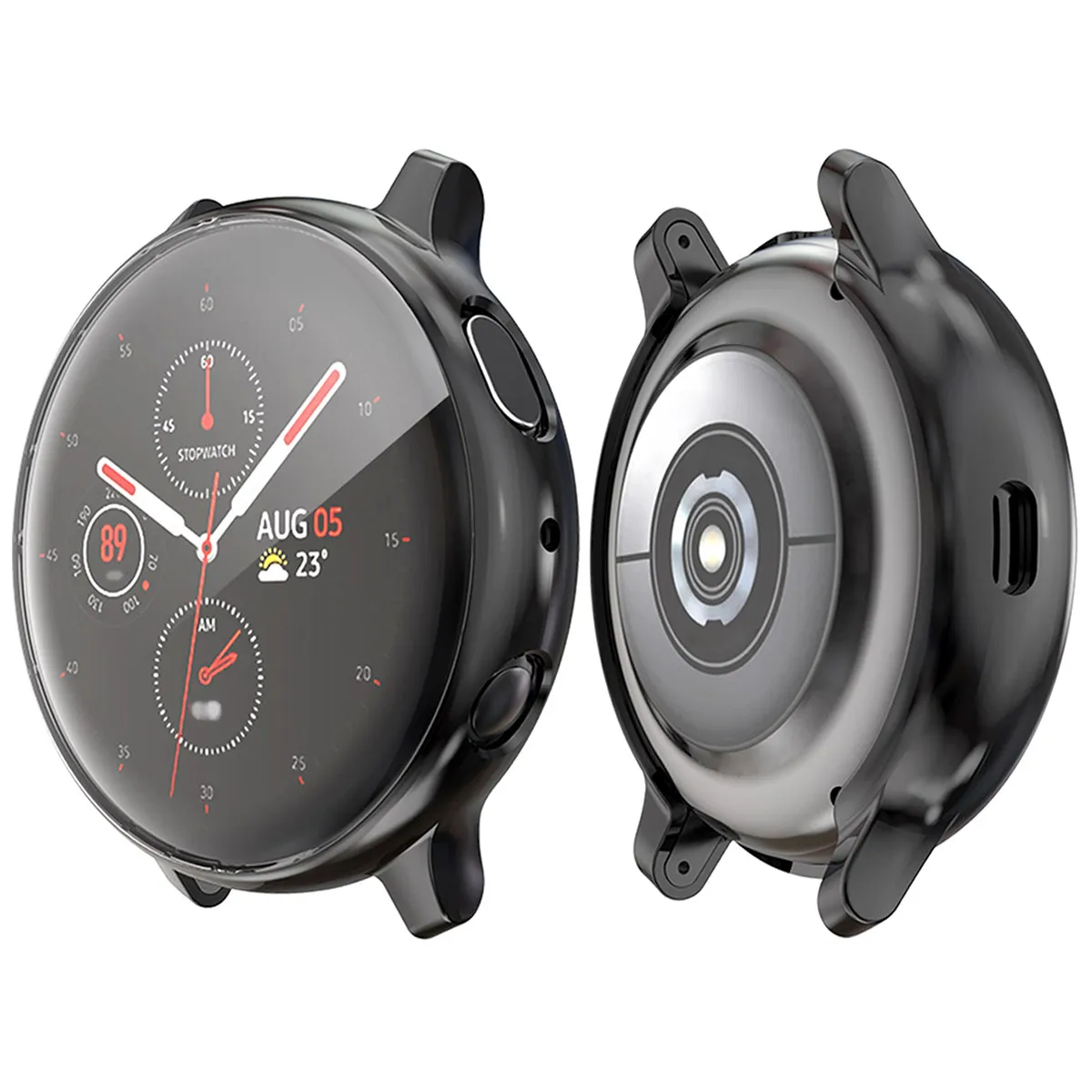 44mm Black Electroplated Watch Case Cover – Scratch-Resistant Flexible TPU Smartwatch Protective Frame
