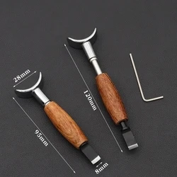 New Leather Carving Rotary Tool Handmade DIY Stainless Steel Pear Wood Handle Leather Craft Tool Sets Leather DIY Projects