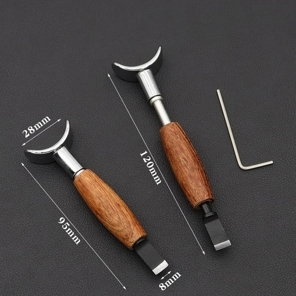 New Leather Carving Rotary Tool Handmade DIY Stainless Steel Pear Wood Handle Leathercraft Tool Sets