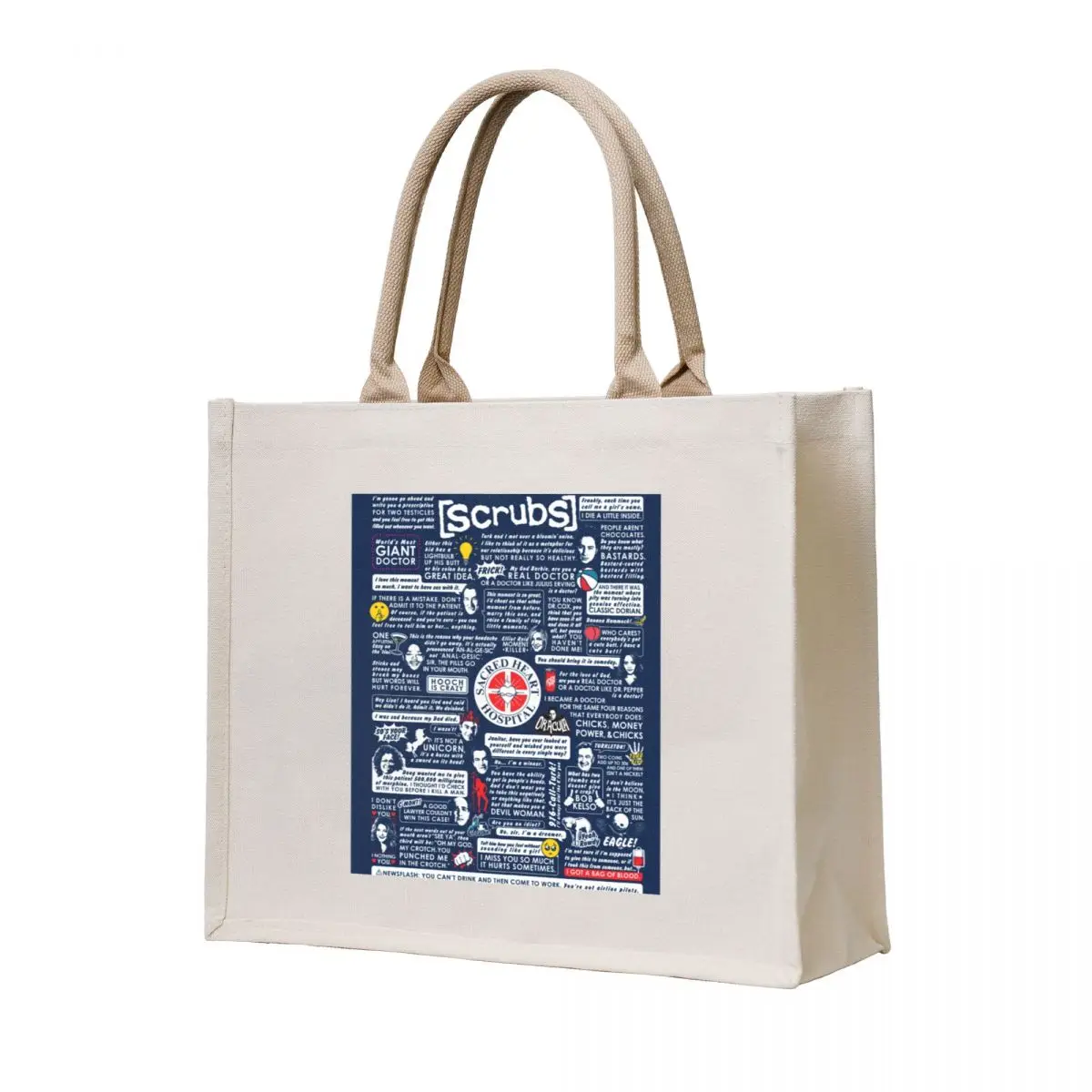 

Wise Words of Scrubs Tote Bag Canvas shoulder bag custom fabric bag shopper women