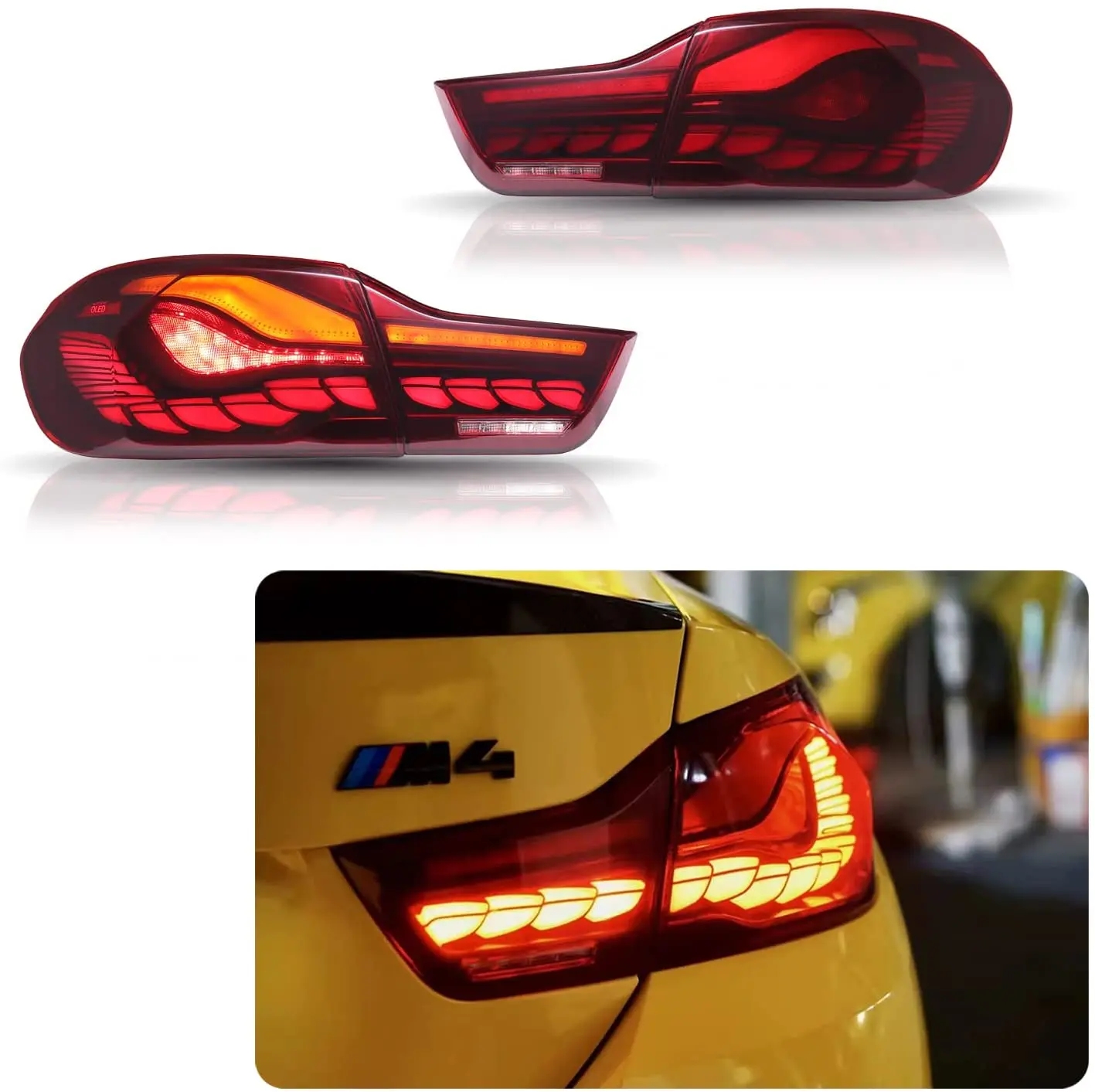 

Inginuity Time OLED Tail Lights For BMW M4 GTS F32 F33 F82 F36 F83 2014-2020 Sequential Start Up Animation GTS Style Rear Lamps