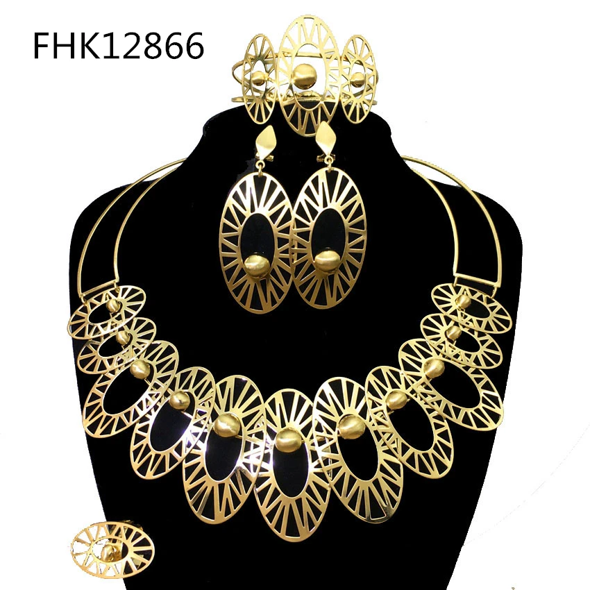 Unique Bold Jewelry Brazilian Jewelry Sets Fine Jewelry for Women Birthday Gift Wedding Bridal FHK12866