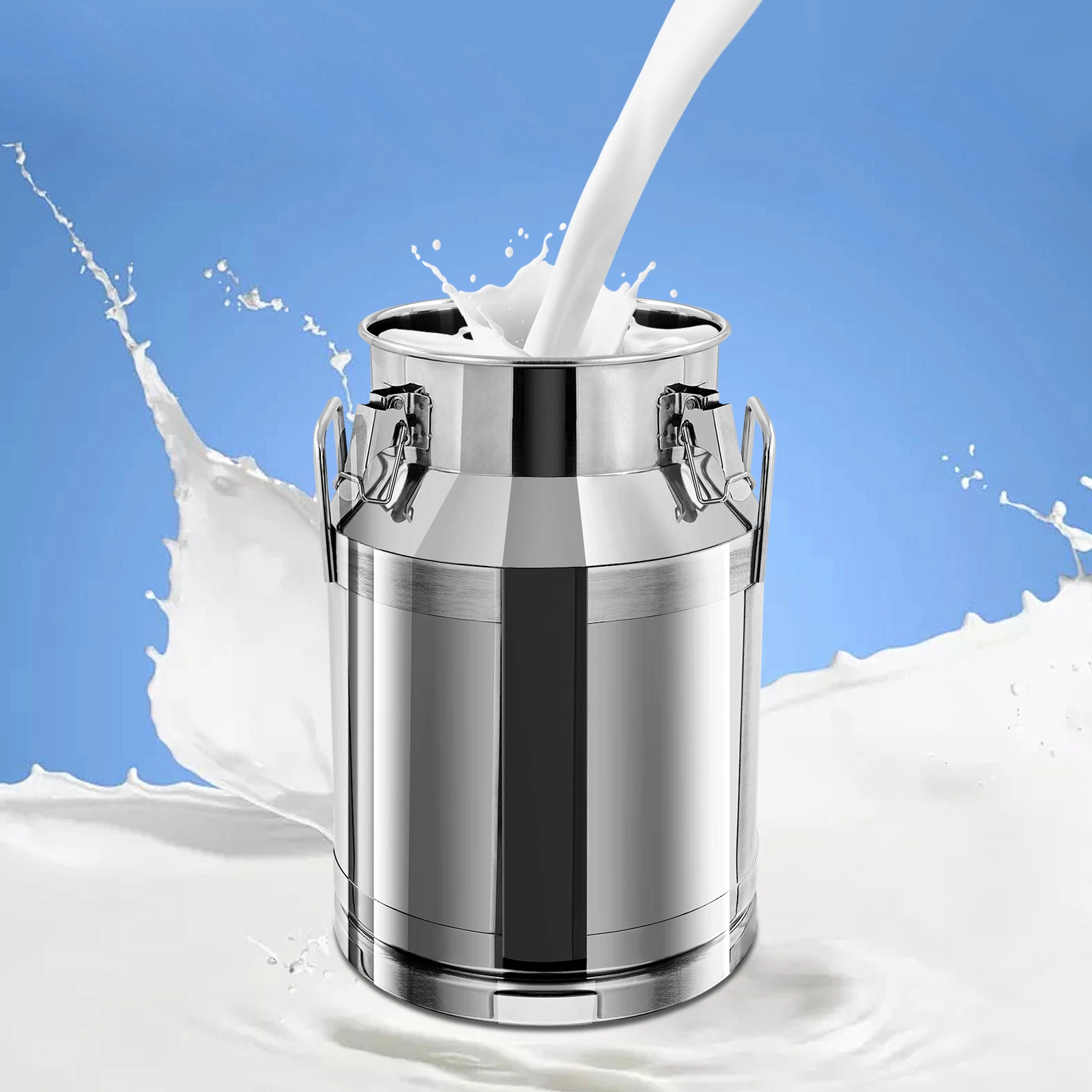 3L ミルク缶ステンレス鋼食品保存バレル大容量密閉タンク高耐荷重金属バケツ